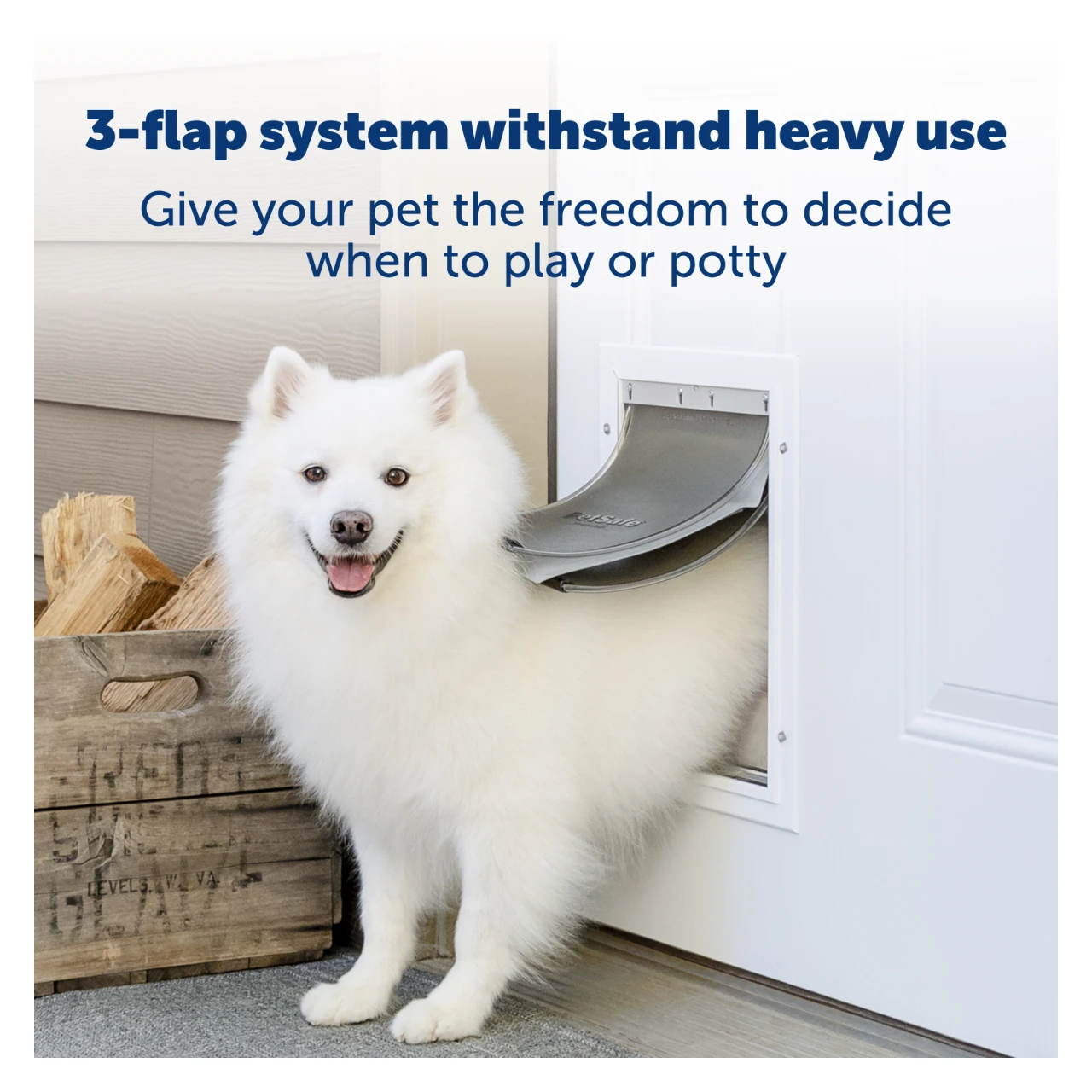 PetSafe Extreme Weather hundelem L med 3 klapper 31,8 x 50,5 cm